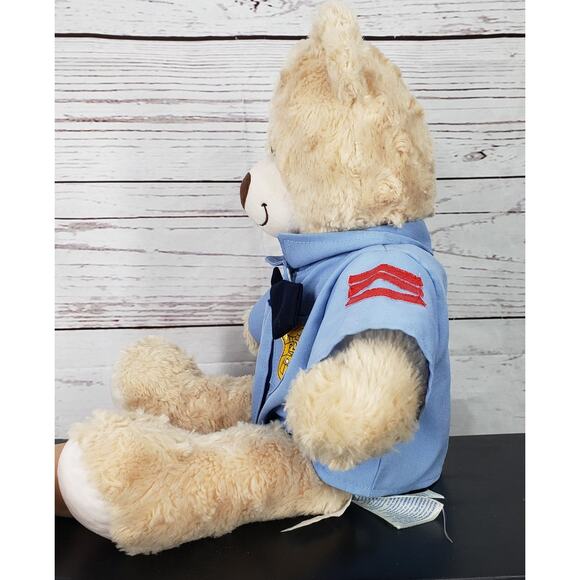 Built A Bear Workshop Cream Teddy Bear Plush with Police Uniform 17'' - Picture 5 of 12